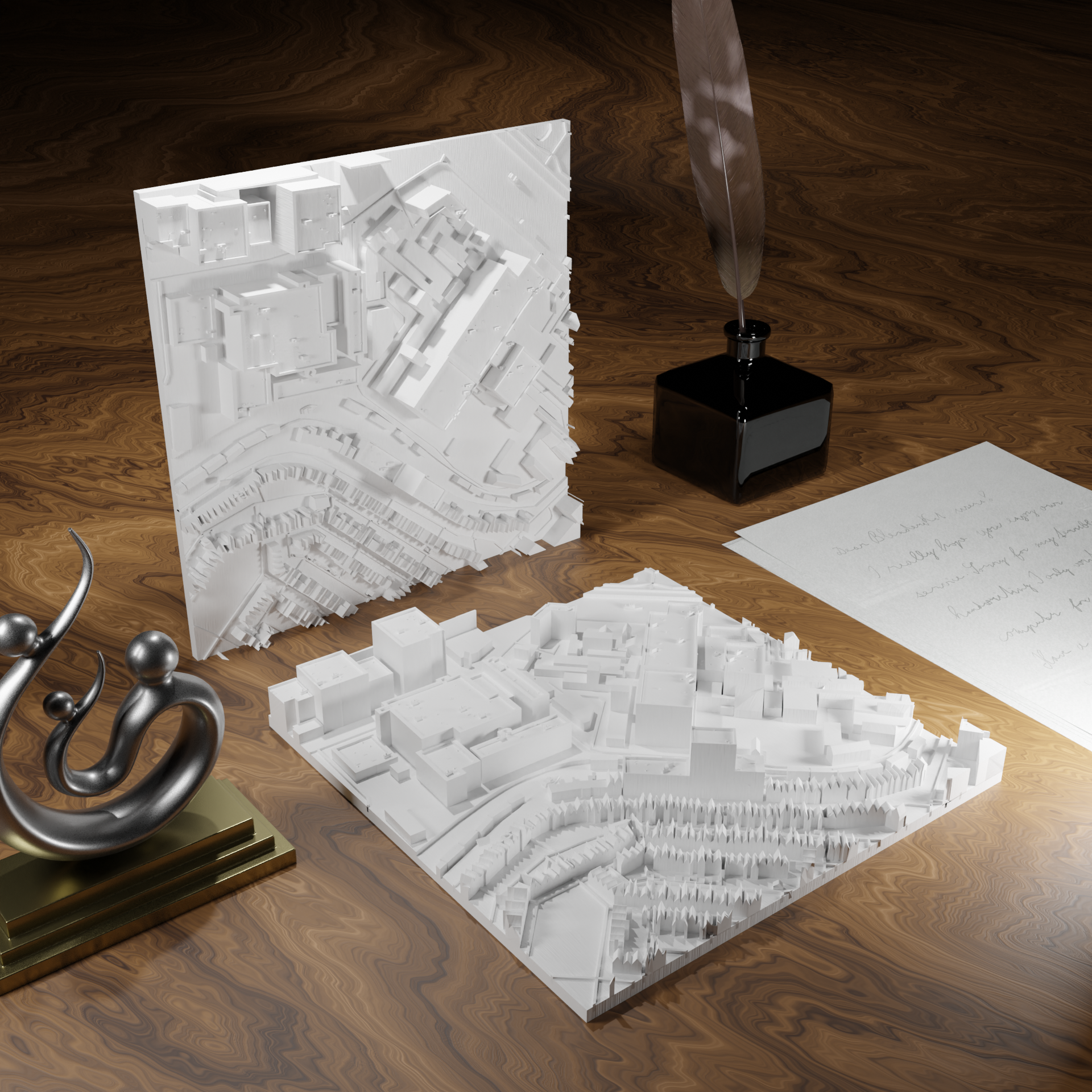 3D-geprinte miniatuur van Gouda stad, beschikbaar in 20 verschillende versies, met gedetailleerde weergave. Verkrijgbaar in een stijlvolle plexiglas kubus of in een ophangbaar frame. Perfect als handgemaakte decoratie voor liefhebbers van Gouda, met keuze tussen een ingelijst ontwerp of een moderne plexi cube.