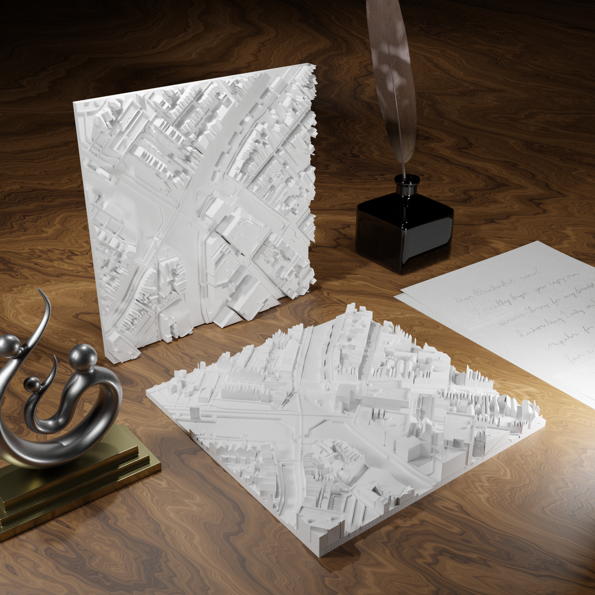 3D-geprinte miniatuur van Gouda stad, beschikbaar in 20 verschillende versies, met gedetailleerde weergave. Verkrijgbaar in een stijlvolle plexiglas kubus of in een ophangbaar frame. Perfect als handgemaakte decoratie voor liefhebbers van Gouda, met keuze tussen een ingelijst ontwerp of een moderne plexi cube.