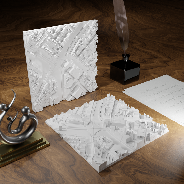 3D-geprinte miniatuur van Gouda stad, beschikbaar in 20 verschillende versies, met gedetailleerde weergave. Verkrijgbaar in een stijlvolle plexiglas kubus of in een ophangbaar frame. Perfect als handgemaakte decoratie voor liefhebbers van Gouda, met keuze tussen een ingelijst ontwerp of een moderne plexi cube.