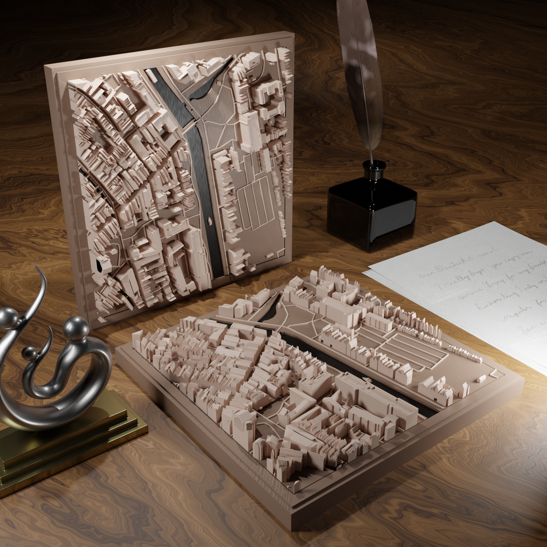 3D-geprinte miniatuur van Gouda stad, beschikbaar in 20 verschillende versies, met gedetailleerde weergave. Verkrijgbaar in een stijlvolle plexiglas kubus of in een ophangbaar frame. Perfect als handgemaakte decoratie voor liefhebbers van Gouda, met keuze tussen een ingelijst ontwerp of een moderne plexi cube.
