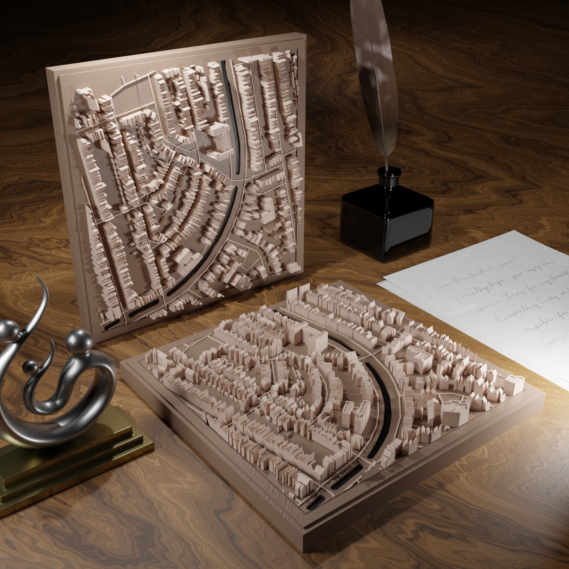 3D-geprinte miniatuur van Gouda stad, beschikbaar in 20 verschillende versies, met gedetailleerde weergave. Verkrijgbaar in een stijlvolle plexiglas kubus of in een ophangbaar frame. Perfect als handgemaakte decoratie voor liefhebbers van Gouda, met keuze tussen een ingelijst ontwerp of een moderne plexi cube.