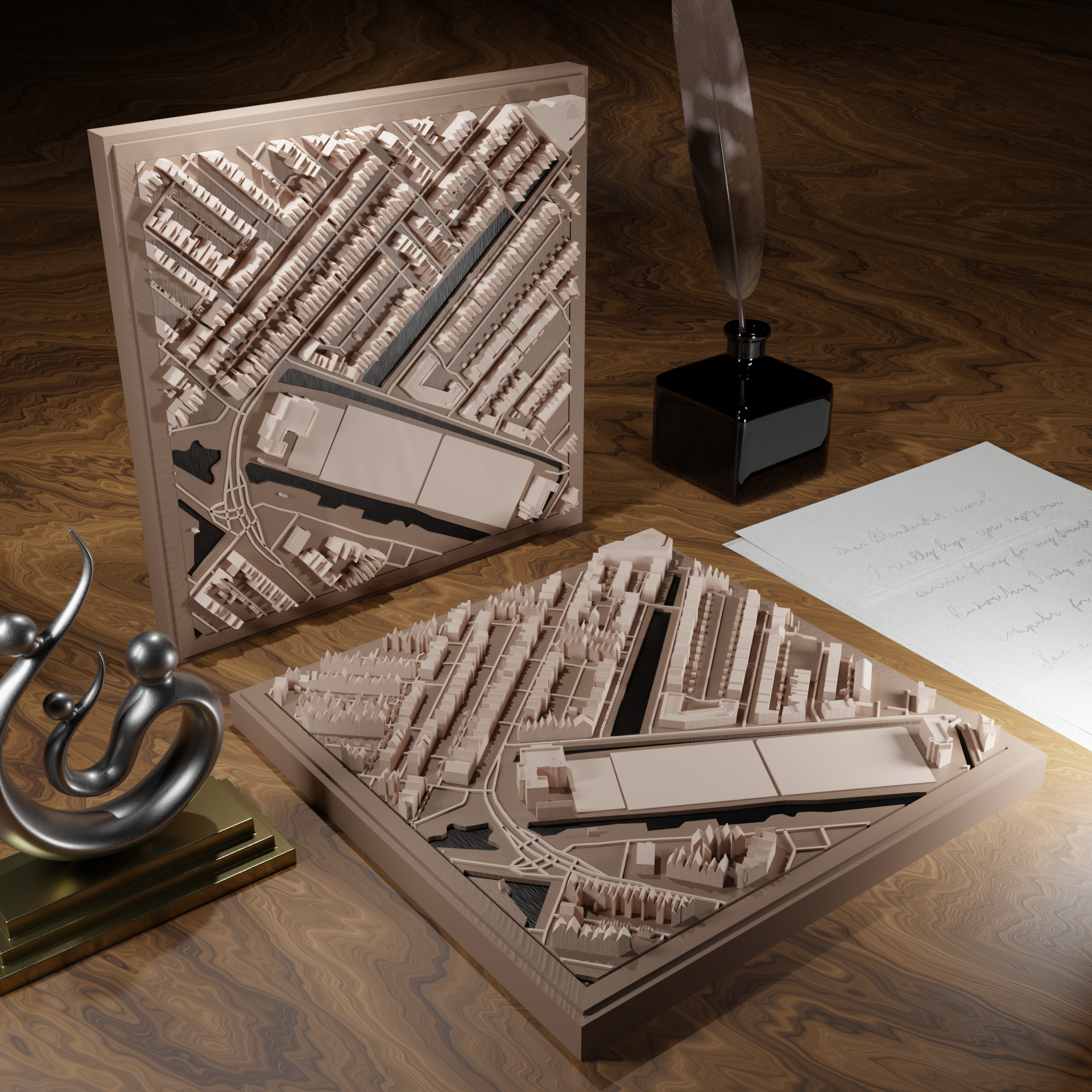 3D-geprinte miniatuur van Gouda stad, beschikbaar in 20 verschillende versies, met gedetailleerde weergave. Verkrijgbaar in een stijlvolle plexiglas kubus of in een ophangbaar frame. Perfect als handgemaakte decoratie voor liefhebbers van Gouda, met keuze tussen een ingelijst ontwerp of een moderne plexi cube.