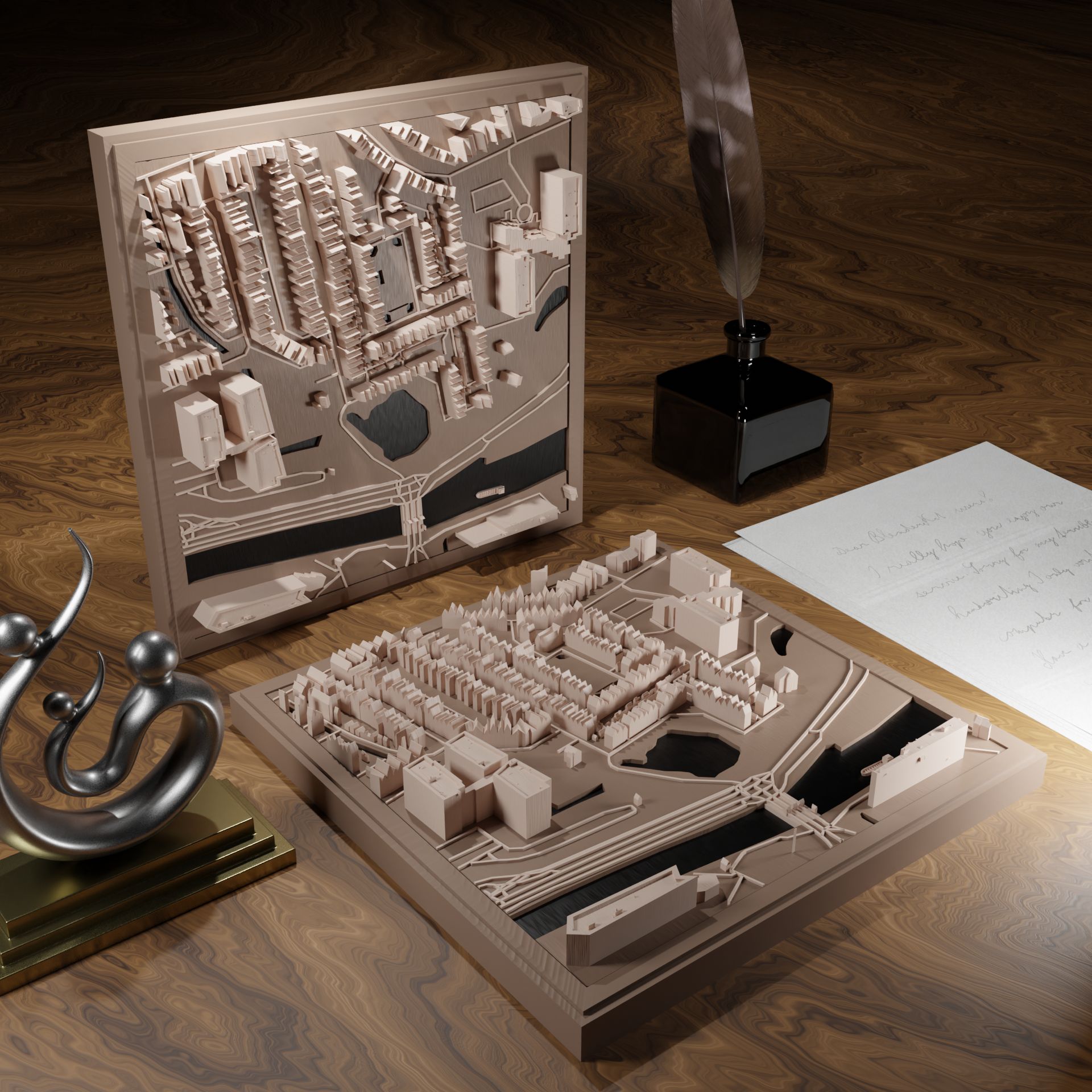 3D-geprinte miniatuur van Gouda stad, beschikbaar in 20 verschillende versies, met gedetailleerde weergave. Verkrijgbaar in een stijlvolle plexiglas kubus of in een ophangbaar frame. Perfect als handgemaakte decoratie voor liefhebbers van Gouda, met keuze tussen een ingelijst ontwerp of een moderne plexi cube.